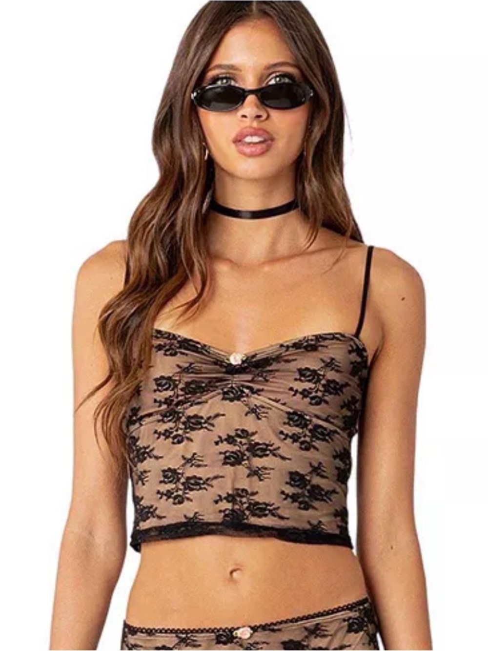 Edikted Carter Lace Tank Top Women’s Size Small